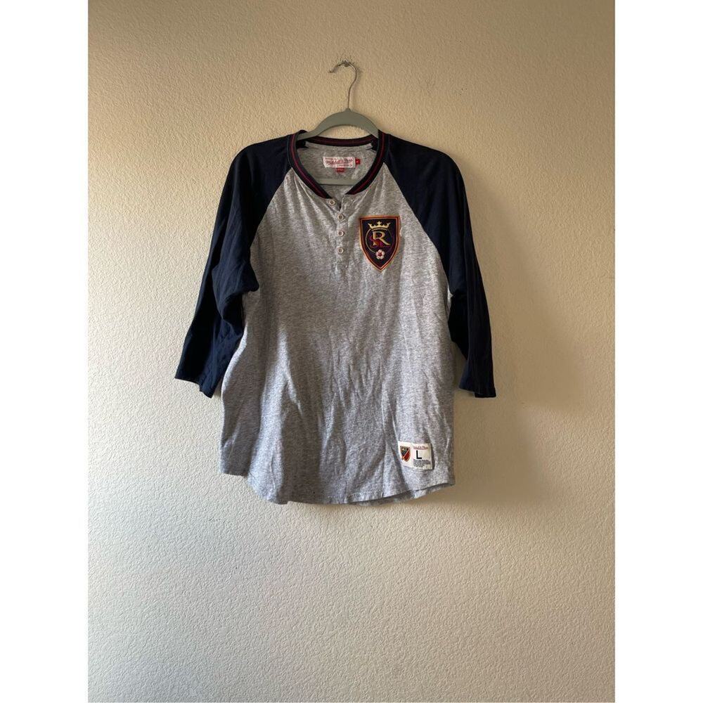 Mitchell and Ness the real salt lake MLS Henley t shirt size large‎